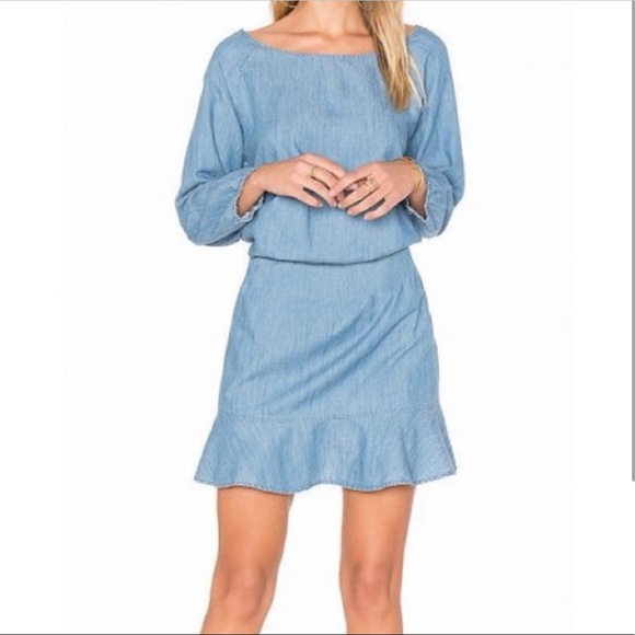 Joie Denim Chambray Long Sleeve Dress 